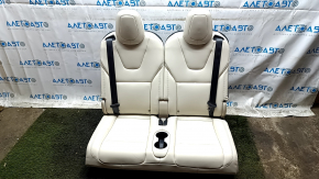 Rear seats, row 3, Tesla Model X 16-21, beige leather with black belts, without airbag, electric, heated