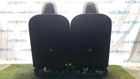 Rear seats, row 3, Tesla Model X 16-21, beige leather with black belts, without airbag, electric, heated