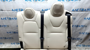 Rear seats, row 2, left, Tesla Model X 16-21, beige leather with black belts, with airbag, electric, heated, dents