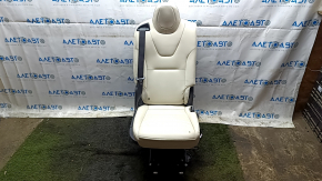 Rear seats, 2nd row, right, Tesla Model X 16-21, beige leather, with airbag, electric, heated, scratches, needs cleaning, torn carpet