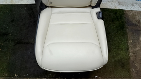 Rear seats, 2nd row, right, Tesla Model X 16-21, beige leather, with airbag, electric, heated, scratches, needs cleaning, torn carpet