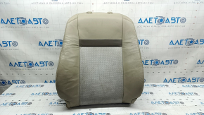 Driver's seat for Toyota Camry v50 12-12 usa with airbag, beige leather + suede, electric, heated, dry-cleaned, creases on the leather