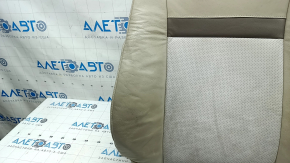Driver's seat for Toyota Camry v50 12-12 usa with airbag, beige leather + suede, electric, heated, dry-cleaned, creases on the leather