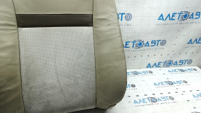 Driver's seat for Toyota Camry v50 12-12 usa with airbag, beige leather + suede, electric, heated, dry-cleaned, creases on the leather