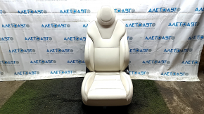 Tesla Model X 16-21 passenger seat, beige leather, with airbag, electric, heated, scratches on the back, seat needs cleaning