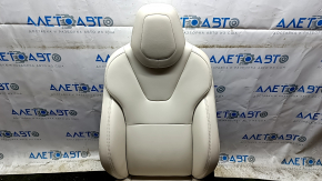 Tesla Model X 16-21 passenger seat, beige leather, with airbag, electric, heated, scratches on the back, seat needs cleaning