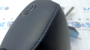 Chevrolet Volt 16 passenger seat headrest - black leather, blue stitching, dented