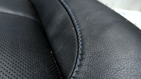 Chevrolet Volt 16 passenger seat cushion upholstery - black leather, blue stitching, heated
