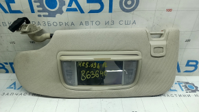 Left visor for Ford Fusion mk5 17-20, light gray, without hook, without plug, with backlight, for cleaning