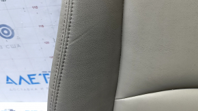 Toyota Prius V 12-17 passenger seat cushion upholstery, leather, gray, heated, wrinkled