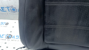 VW Passat b7 12-15 USA passenger seat back upholstery, black leather, perforated, heated, wrinkled