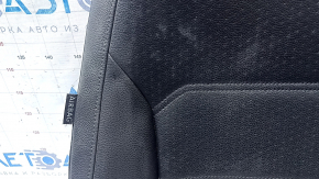 VW Passat b7 12-15 USA passenger seat back upholstery, black leather, perforated, heated, wrinkled