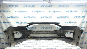 Front bumper, bare, Ford Fusion mk5 19-20, without parking sensors and tow hook, blue E7, worn, scratches, sawed, broken fasteners