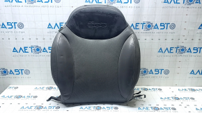 Fiat 500L 14-15 passenger seat back upholstery, black fabric with brown inserts, dry cleanable, tear