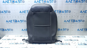 Fiat 500L 14-15 passenger seat back upholstery, black fabric with brown inserts, dry cleanable, tear