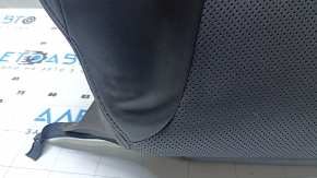 Fiat 500L 14-15 passenger seat back upholstery, black fabric with brown inserts, dry cleanable, tear