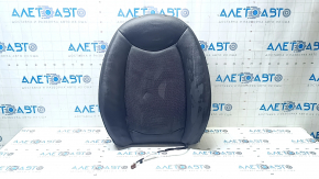 Mini Cooper Countryman R60 10-16 driver's seat back upholstery, black leather, perforated, heated, wrinkled
