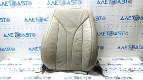 Lincoln MKX 16-18 driver's seat back upholstery, beige leather, perforated, wrinkled, scratched, dry cleanable