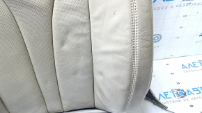 Lincoln MKX 16-18 driver's seat back upholstery, beige leather, perforated, wrinkled, scratched, dry cleanable