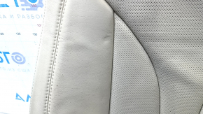 Lincoln MKX 16-18 driver's seat back upholstery, beige leather, perforated, wrinkled, scratched, dry cleanable