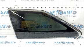 Rear left side window with chrome molding, no curtain, tinted glass, Toyota Sienna 21-24, scratches on the glass
