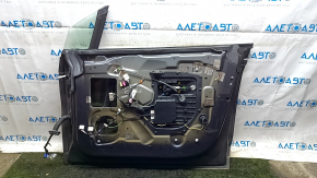 Tesla Model X 16-21 black PBSB front right door assembly, bump, paint run, scratches on the chrome handle