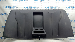 Rear seat backrest, 2nd row, with armrest, BMW 3 Series F30 16-18, black, solid, with armrest, needs cleaning, dented leather