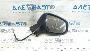 Right side mirror assembly for Toyota Sienna 21-24, 6 pins, heated, BSM, silver, pins, worn, missing housing part