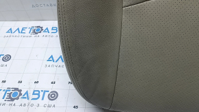Toyota Prius 30 10 passenger seat cushion upholstery - beige leather, perforated, heated, wrinkled, dry-cleanable