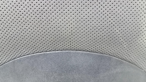 Fiat 500L 14-15 passenger seat back upholstery, gray leather, perforated, heated, wrinkled