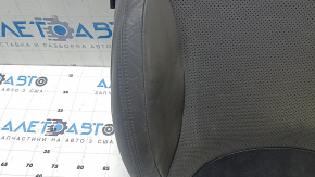 Fiat 500L 14-15 passenger seat back upholstery, gray leather, perforated, heated, wrinkled