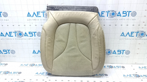 Lincoln MKX 16-18 driver's seat cushion upholstery, beige leather, perforated, creased, scratched, dry cleanable