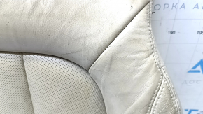 Lincoln MKX 16-18 driver's seat cushion upholstery, beige leather, perforated, creased, scratched, dry cleanable