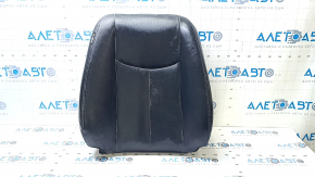 Nissan Leaf 13-17 passenger seat back upholstery, black leather, perforated, heated
