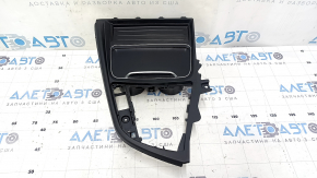 Black center console trim with cup holders for BMW 3 Series F30 16-18, with cigarette lighter, scratches