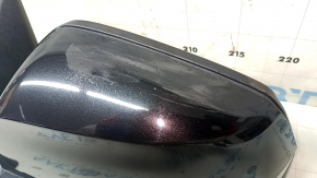 Left side mirror assembly BMW 3 F30 4d 13-18 USA 5 pins, matte mount, turn signal, black, scratches, peeling varnish