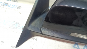 Left side mirror assembly BMW 3 F30 4d 13-18 USA 5 pins, matte mount, turn signal, black, scratches, peeling varnish