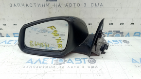 Left side mirror assembly BMW 3 F30 4d 13-18 USA 5 pins, matte mount, turn signal, black, scratches, peeling varnish