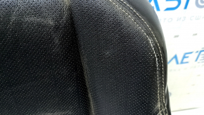 Nissan Maxima A36 16-17 passenger seat back upholstery, black leather with perforation, heated