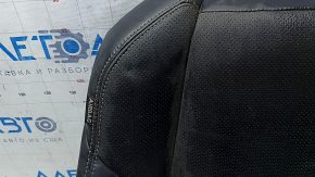 Nissan Maxima A36 16-17 passenger seat back upholstery, black leather with perforation, heated