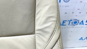 Toyota Avalon 13-18 driver's seat back upholstery, beige leather, heated, wrinkled