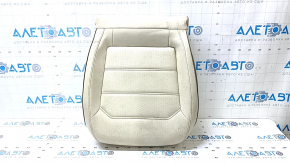Passenger seat cushion upholstery for a VW Passat b7 12-15 USA, beige leather, perforated, with brown stitching, heated, cleanable