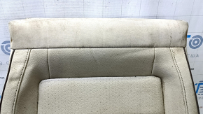 Passenger seat cushion upholstery for a VW Passat b7 12-15 USA, beige leather, perforated, with brown stitching, heated, cleanable