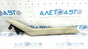 Mazda 6 18-21 center console trim, upper left side, beige leather, rear, broken fasteners, needs cleaning
