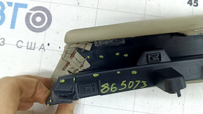Mazda 6 18-21 center console trim, upper left side, beige leather, rear, broken fasteners, needs cleaning