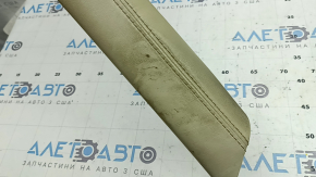 Mazda 6 18-21 center console trim, upper left side, beige leather, rear, broken fasteners, needs cleaning