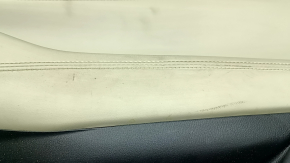Mazda 6 18-21 front right door panel, black, armrest and insert, beige leather, gray molding with chrome, dry-cleanable, scratches