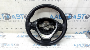 Naked steering wheel BMW 3 F30 12-18 black leather, Sport without paddles and heating, with red stitching, with overlay and buttons, worn