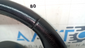 Naked steering wheel BMW 3 F30 12-18 black leather, Sport without paddles and heating, with red stitching, with overlay and buttons, worn