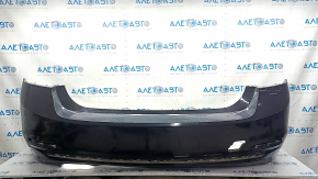 Bare rear bumper BMW 3 F30 16-18 without parking sensors, under molding, silver, scratches, broken mount, dent
